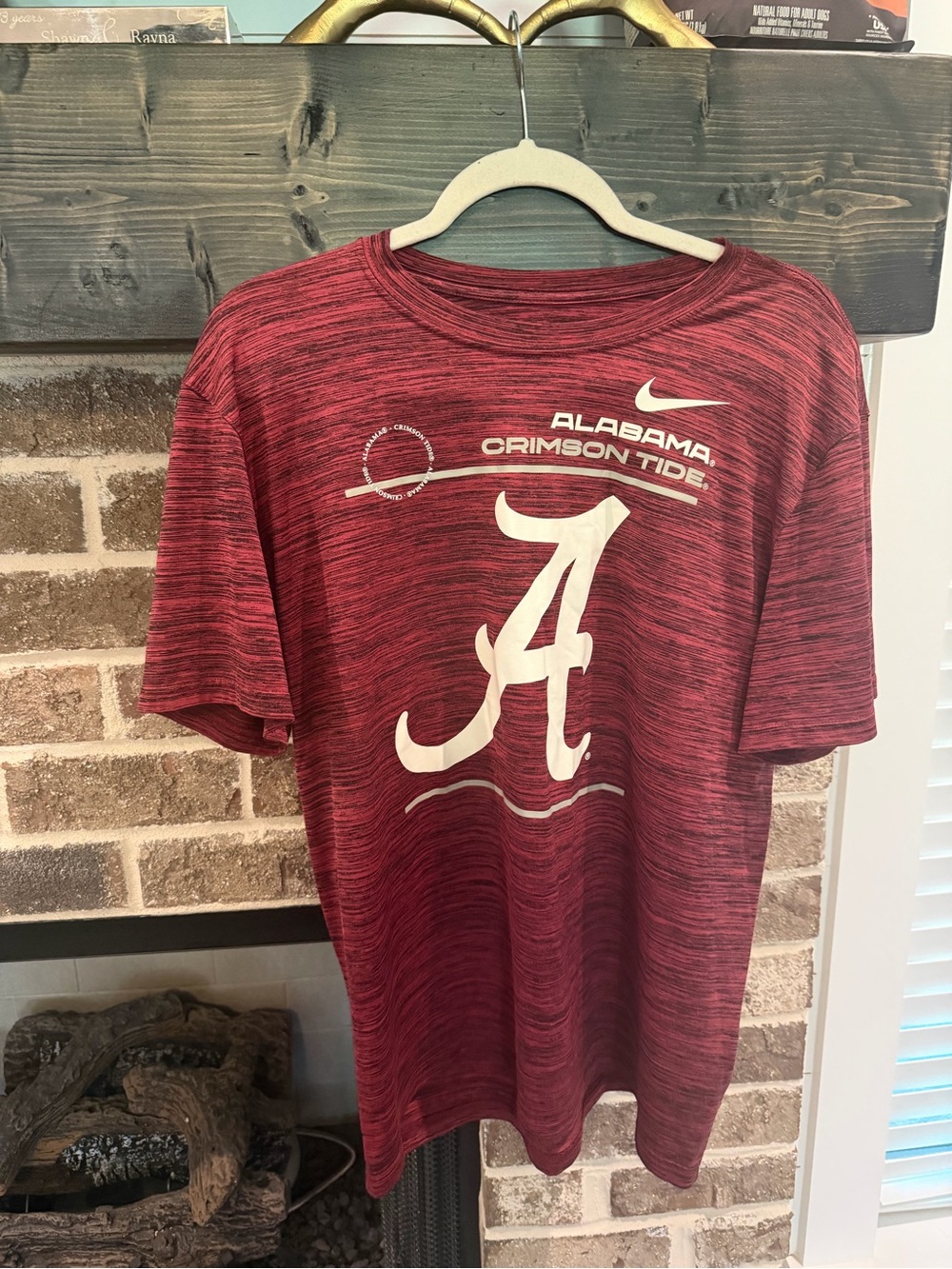 Nike Crimson Heather Alabama 'A' Logo Short-Sleeve Tee